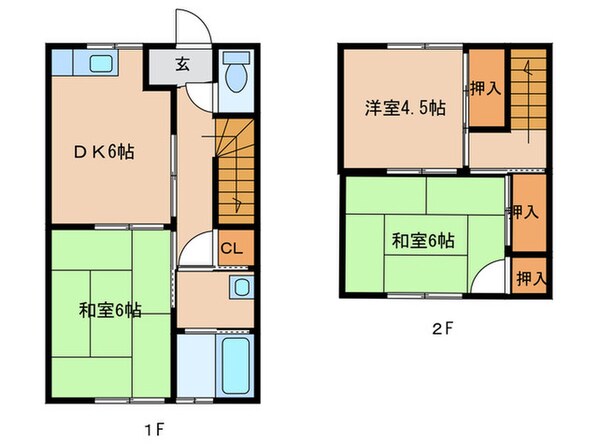 グリーンハイム津屋崎１号棟の物件間取画像